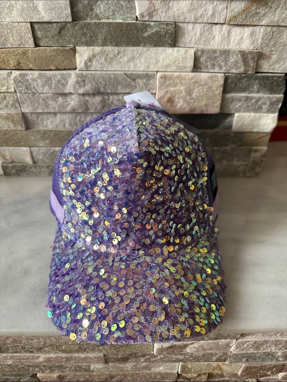 Justice Girl's Velvet Sequins Baseball Hat